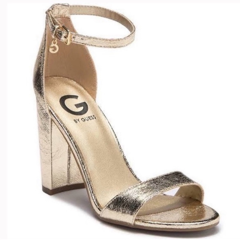 G by Guess Metallic Gold Block Heels
